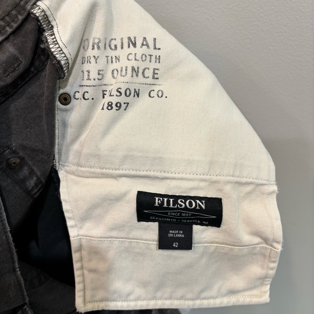 Filson Dry Tin Cloth Canvas Work Pants Men’s Size 42 - Picture 11 of 15